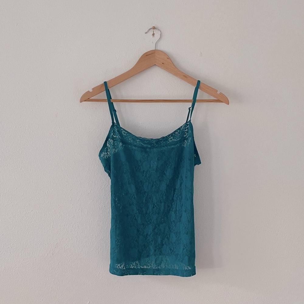 cosabella amore Lace Camisole Teal Green Unlined Cami Y2K